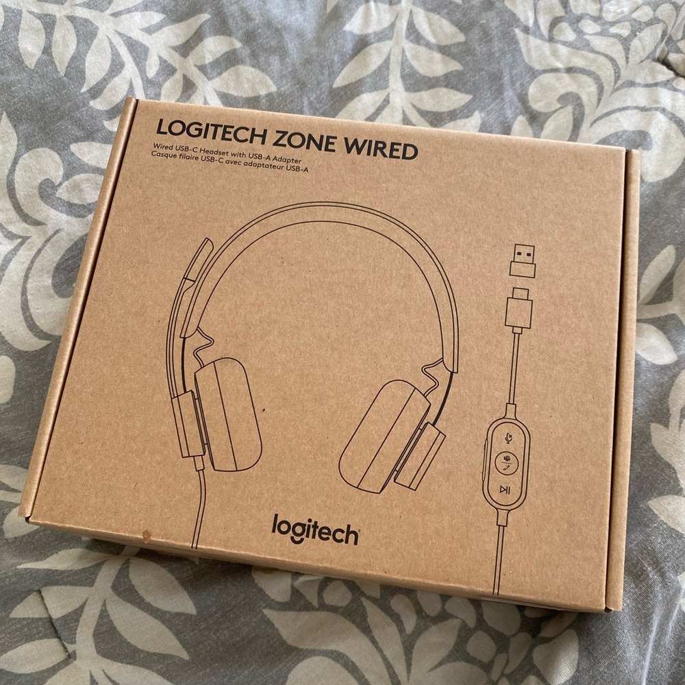 Logitech Zone Wired USB-C Headset with USB-A Adapter